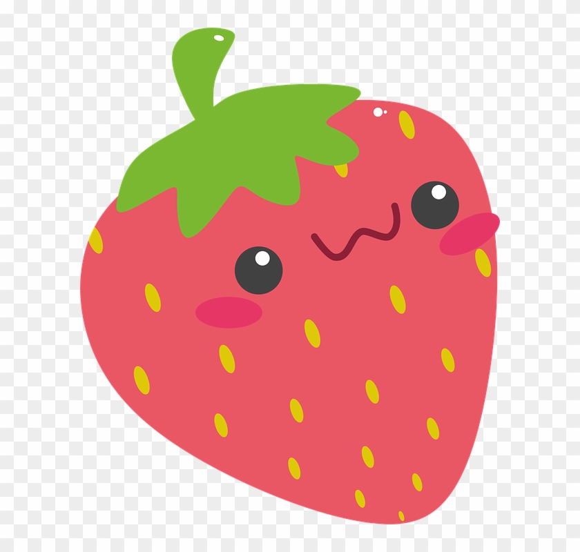 Strawberry Clipart Kawaii - Cute Strawberry With Face - Png Download #1566323