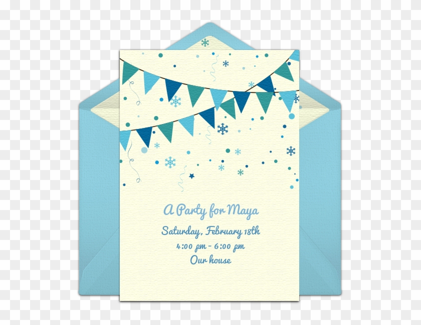 Winter Birthday Banner Online Invitation - Paper Clipart