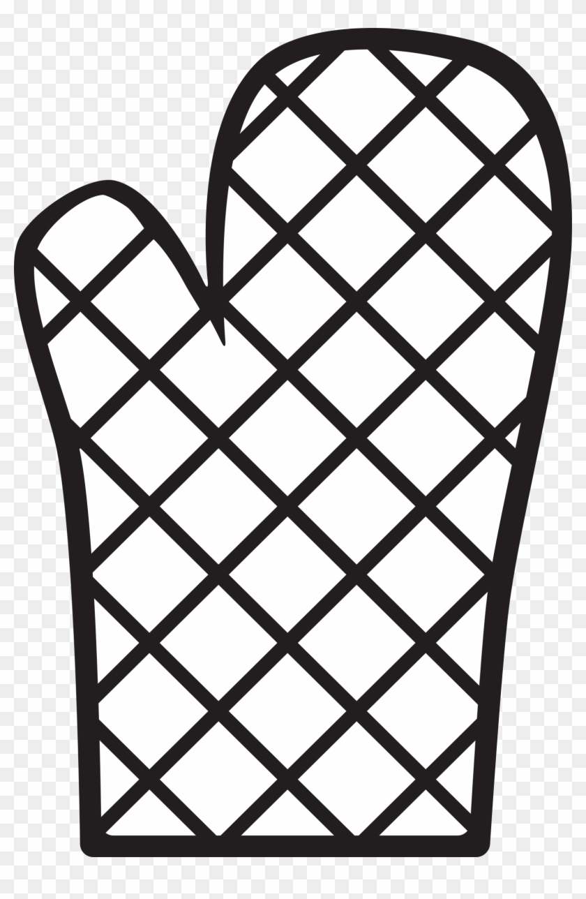 Big Image - Oven Mitt Clipart Black And White - Png Download #1567774