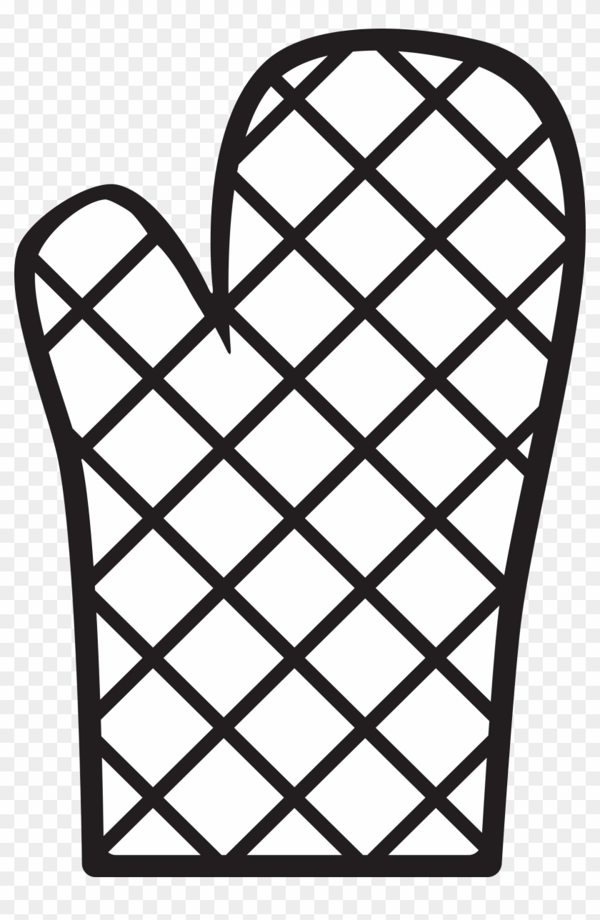 Big Image - Oven Mitt Clipart Black And White - Png Download