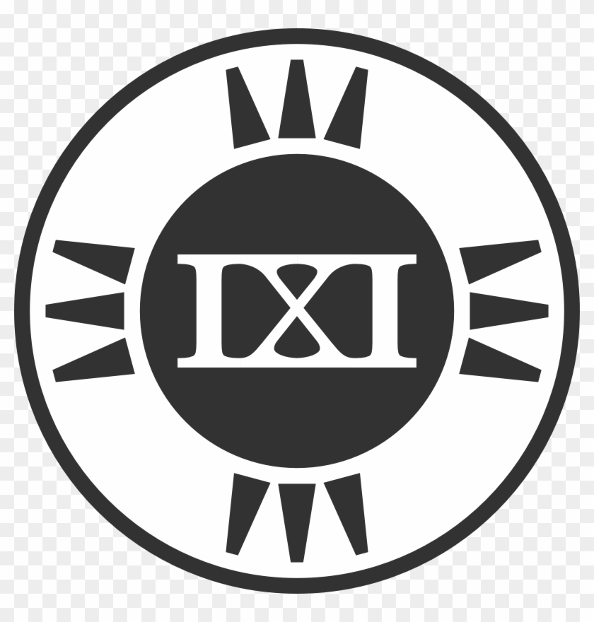 Fictional Brand Logo Ixi Variant C - Black Sun Vector Design Clipart