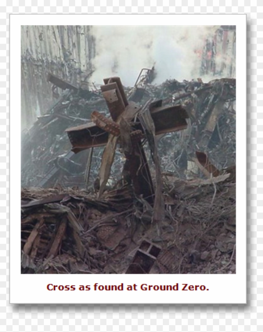 Commemorating The Twin Towers, And Over The Top Draped - Cross In 9 11 Rubble Clipart #1568130