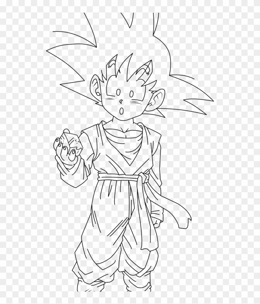 Goku Clipart Black And White - Goten Coloring Pages - Png Download #1569138