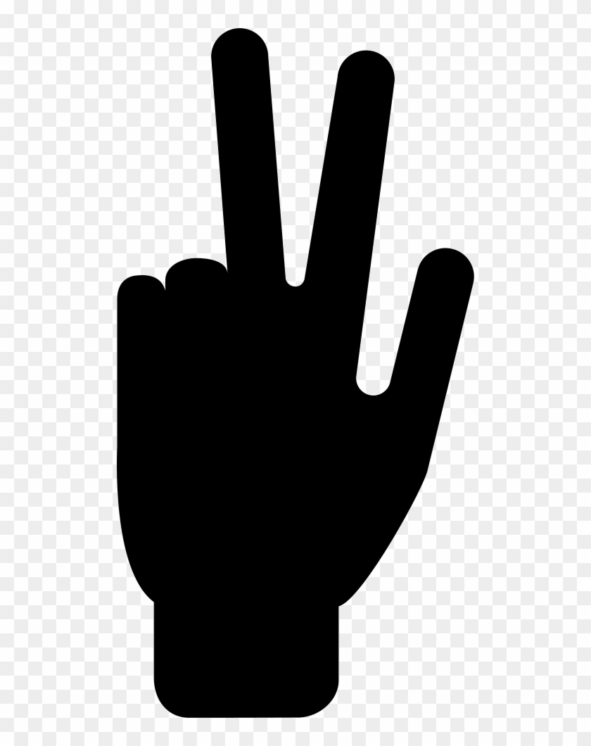 Three Fingers Extended Of Hand Silhouette Comments - Stop Hand Black Png Clipart #1569417