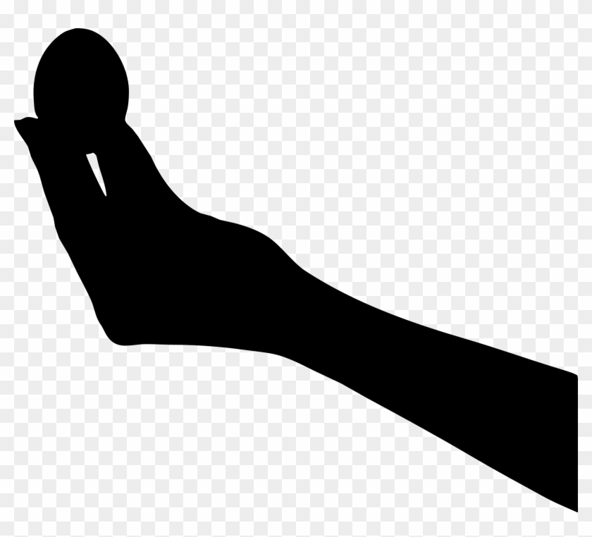 Egg In Hand Silhouette - Illustration Clipart