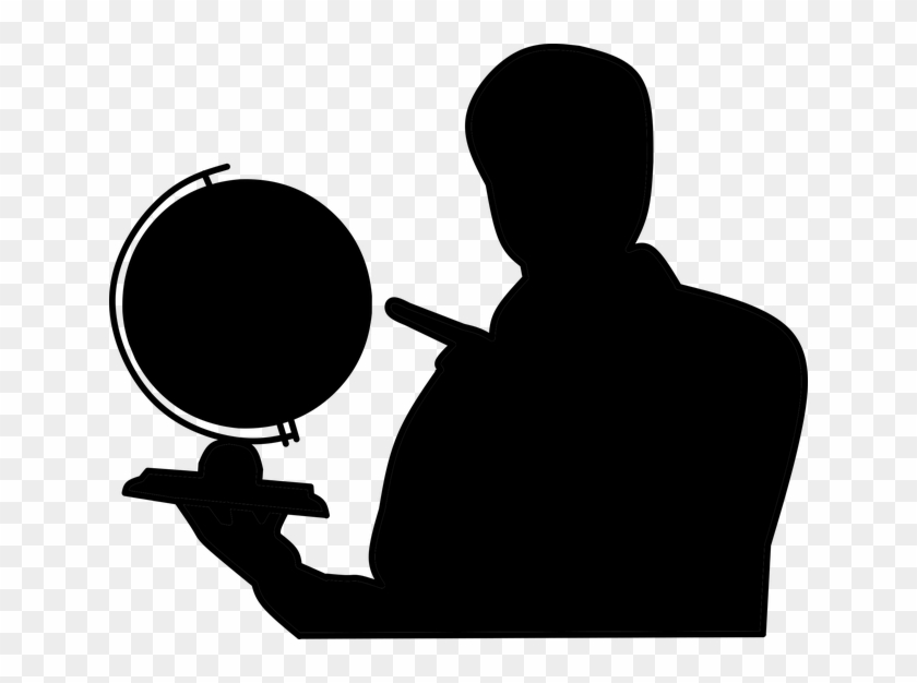Teacher, Geographic, Man, Pointing, Globe, Hand, Cutout - Guru Pria Png Clipart