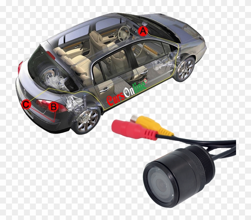 Car Rear View With Auto Infrared Camera Complete Kit - Renault Vel Satis Automatico Clipart #1571547