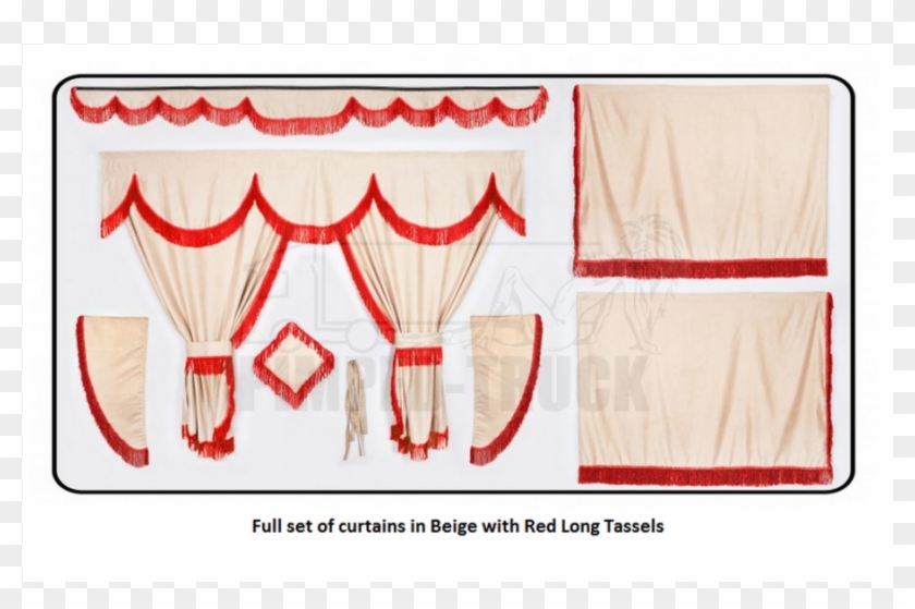 Curtains Truck Beige Red Clipart #1571709