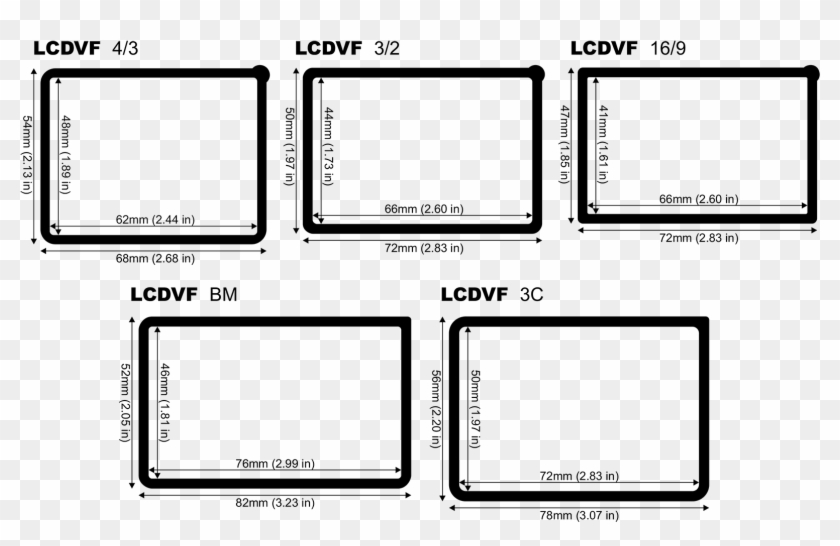 Frame Measurements - Viewfinder For D500 Lcd Clipart #1572945