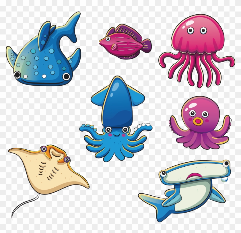 Benthic Zone World Ocean Seabed Fish Clip Art - การ์ตูน ปลาหมึก - Png Download #1573285
