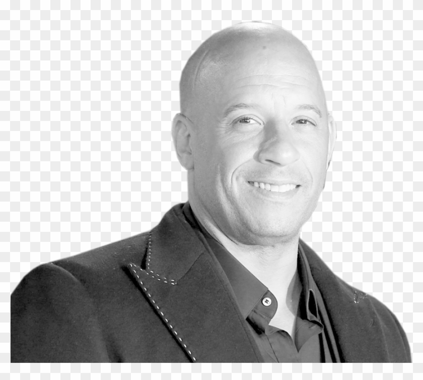 Vin Diesel - Dominic Toretto Black And White Clipart #1573318