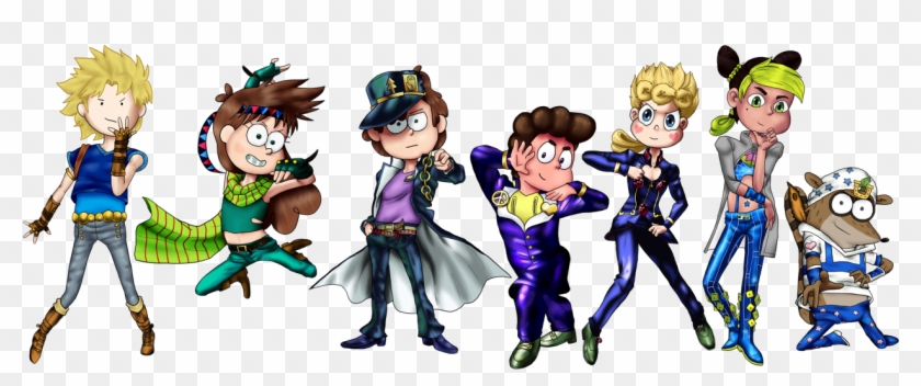 Modern Cartoon Characters Posing As Jojo's Bizarre - Regular Show Bizarre Adventure Clipart