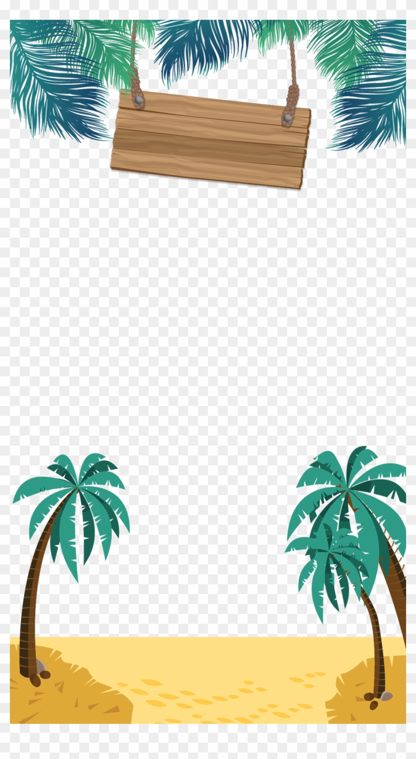 Beach Vacation - Palm Tree Snapchat Filter Clipart