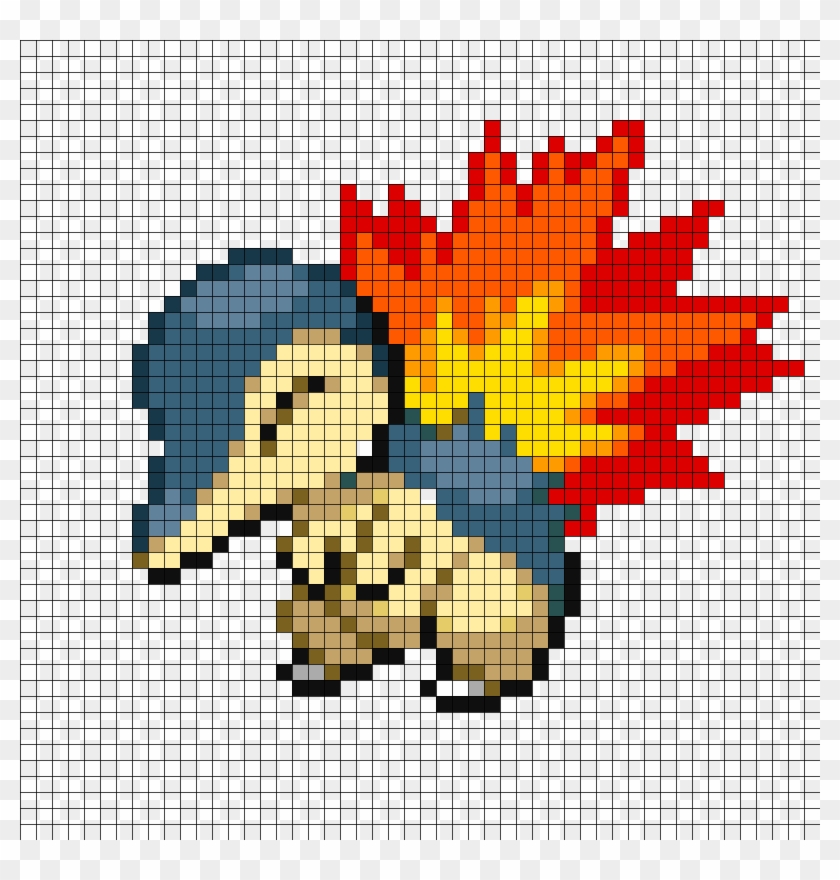 Cyndaquil Perler Bead Pattern / Bead Sprite - Cute Pokemon Perler Bead Patterns Clipart