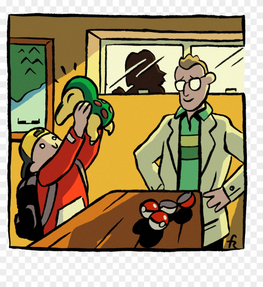 Gameboy A Pokemon Scene When You Pick Up Cyndaquil - Cartoon Clipart