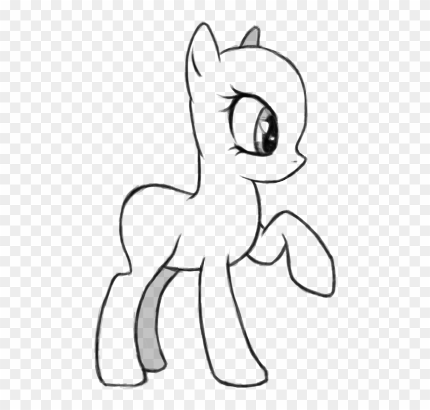 Drawn Ponytail Outline - My Little Pony Bodys Templates To Draw Clipart