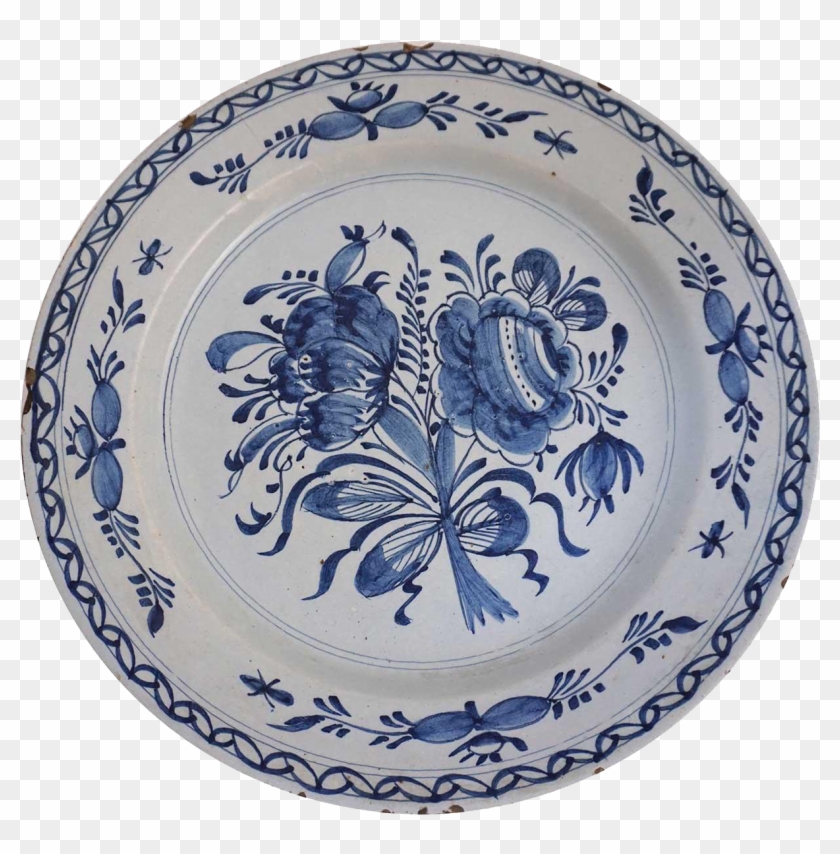 Dutch Delft Blue And White Faience Charger Plate Clipart #1575331