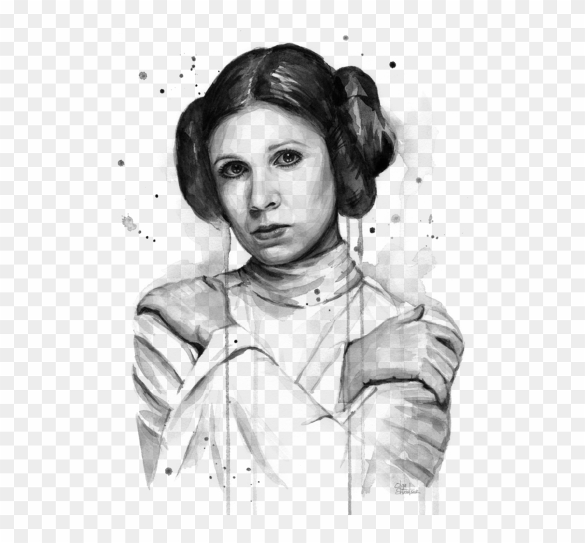 Click And Drag To Re-position The Image, If Desired - Princess Leia Watercolor Clipart #1575360