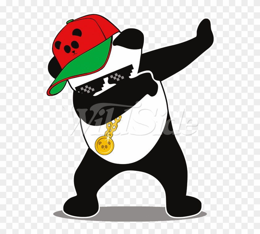 Dabbing Panda Hat & Gold Chain - Panda Dabbing Clipart #1575543
