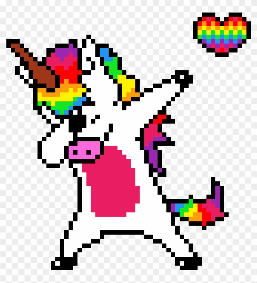 Dabbing Unicorn - Cute Pixel Art Unicorn Clipart