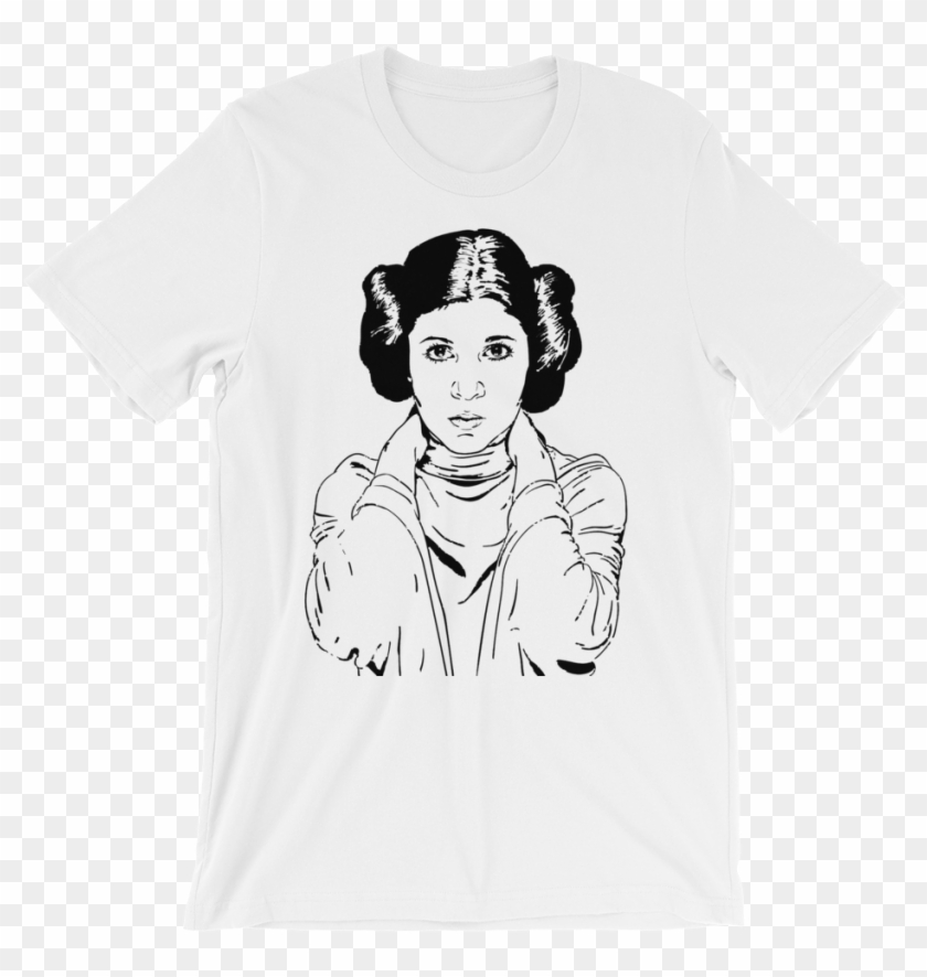 Princess Leia Portrait T-shirt - Sketch Clipart #1576153
