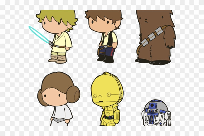 Luke Skywalker Clipart Princess Leia - Dessins Kawaii Star Wars - Png Download