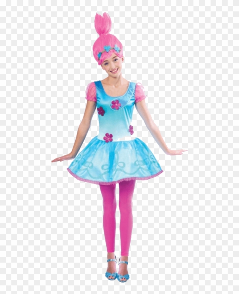 Child Girls Trolls Poppy Age Costume Png Poppy Troll - Trolls Costumes Clipart #1576384