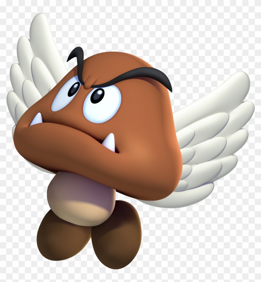 Paragoomba In Flight - Mario Bros Goomba Png Clipart