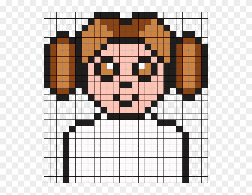 Princess Leia Perler Bead Pattern / Bead Sprite - Pixel Text Bubble Png Clipart #1576589