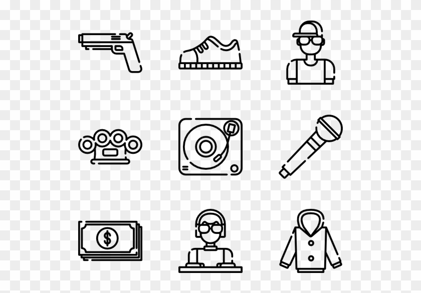 Hip Hop - Web Design Line Icon Clipart #1577166