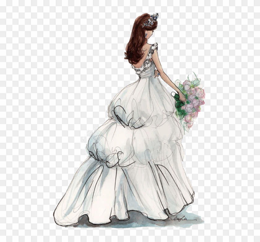 Wedding Bride Free Vector Donload - Девушка В Свадебном Платье Рисунок Clipart