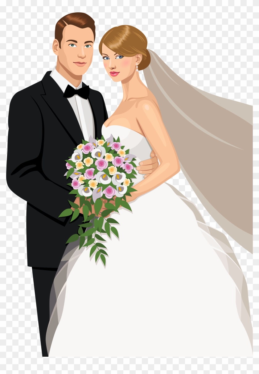 Bride Png Hd Quality - Bride And Bridegroom Clipart #1578677