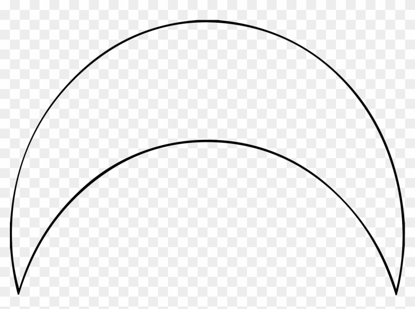 Crescent No Fill - Rainbow Coloring Page Clipart #1579399
