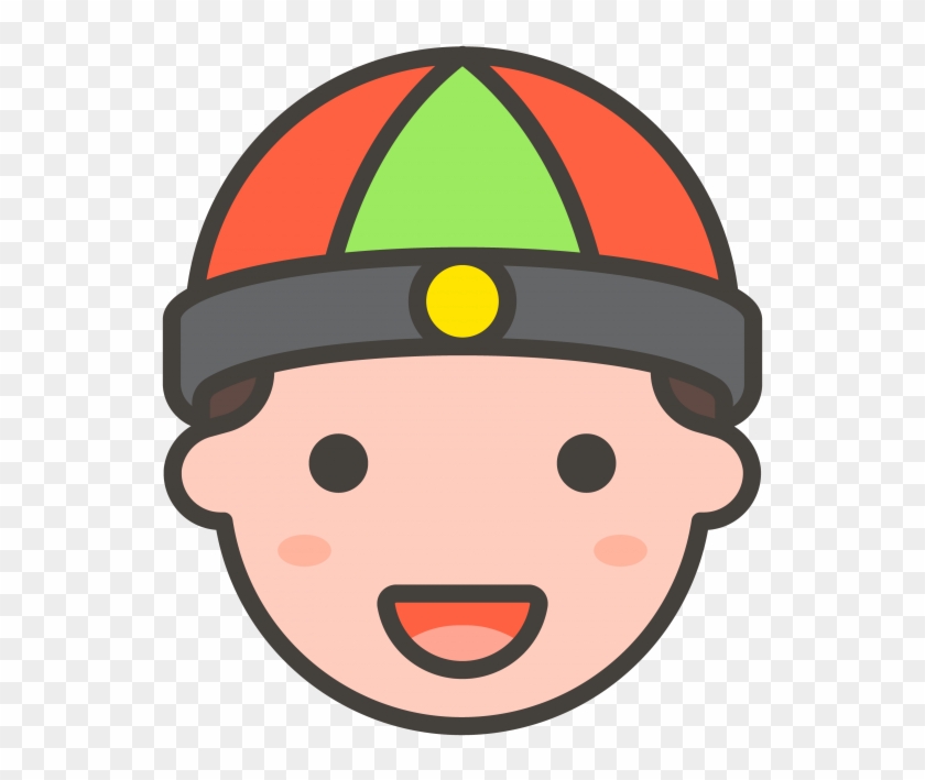 Man With Chinese Cap Emoji - Icon Clipart