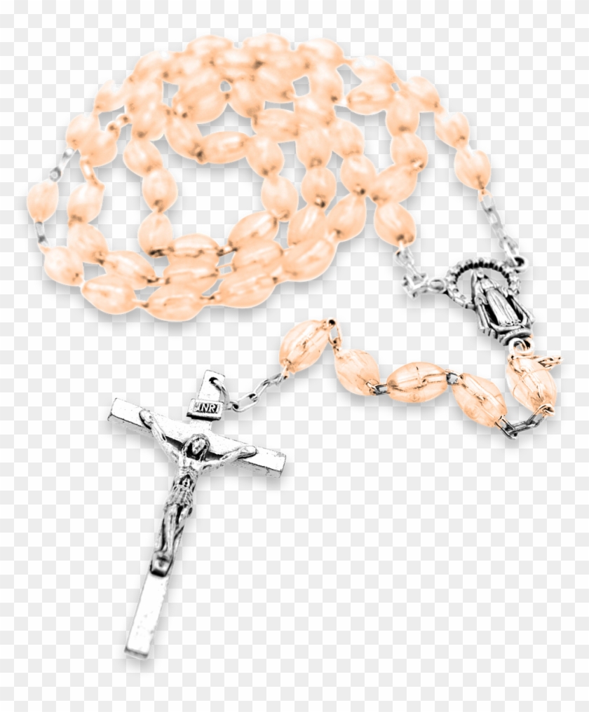 Rose Rosary Beads - Christian Cross Clipart