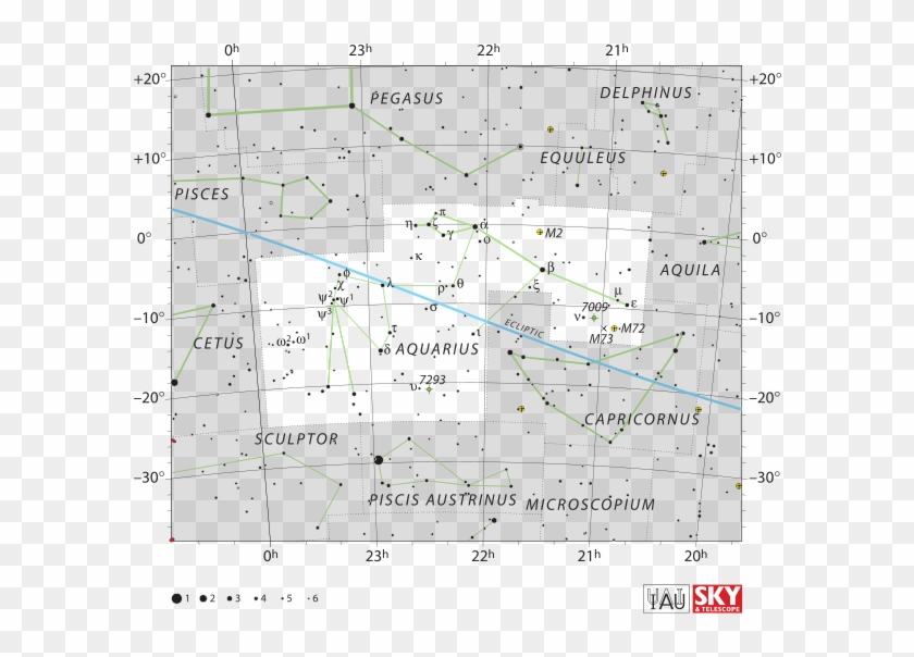 Aquarius The Water Carrier - Aquarius Constellation Map Clipart