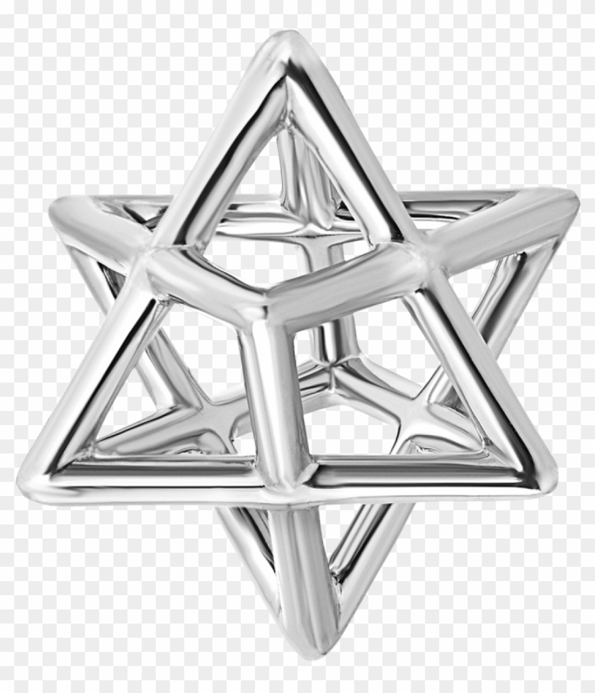 Star Of David Merkaba Body Platinum Pendant Necklace - Merkaba Png Clipart