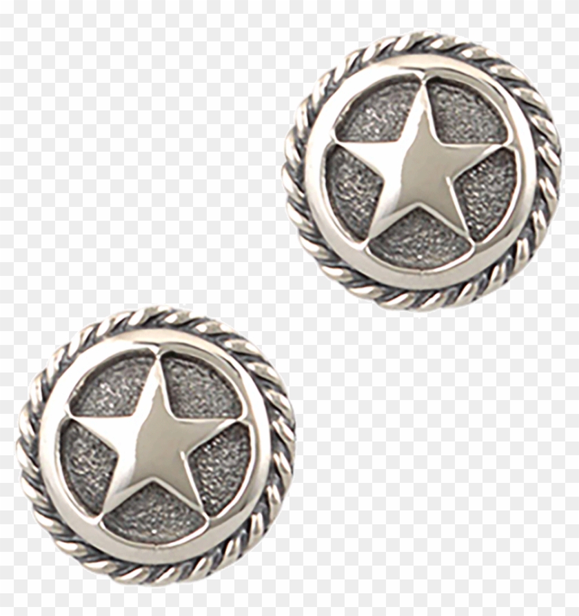 Randall Moore Silver Star Rope Edge Cufflinks - Earrings Clipart #1582983