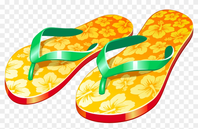 Transparent Yellow Beach Flip Flops Png Clipar - Flipflops Png