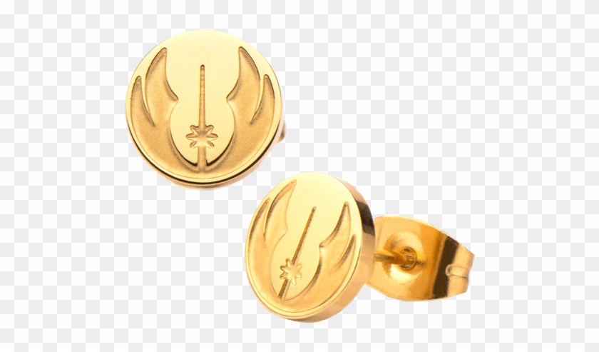 Jedi Order Gold-tone Stud Earrings - Brinco Star Wars Clipart
