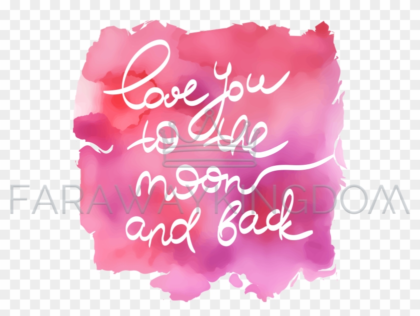 Lettering On Pink Watercolor Vector Illustration Set - Calligraphy Clipart #1583987