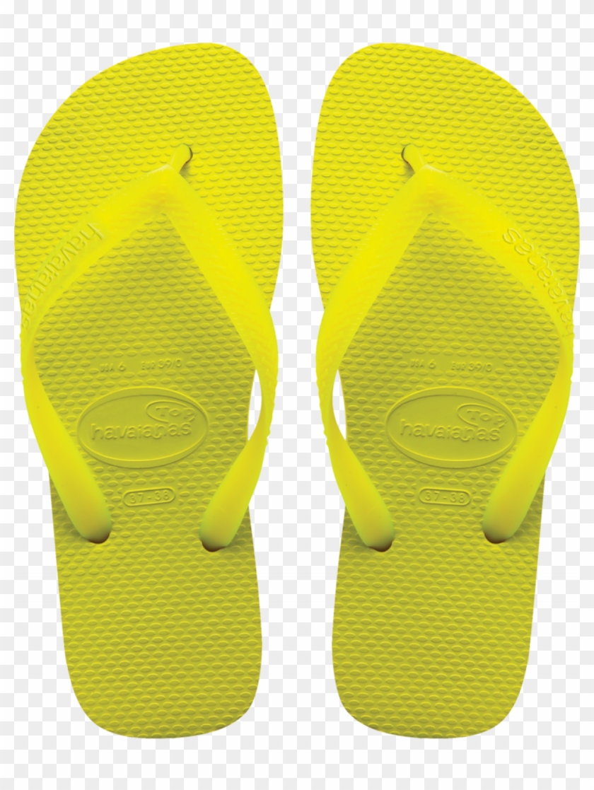 Havaianas Top Yellow Flip Flops - Havaianas Neon Yellow Clipart #1584098