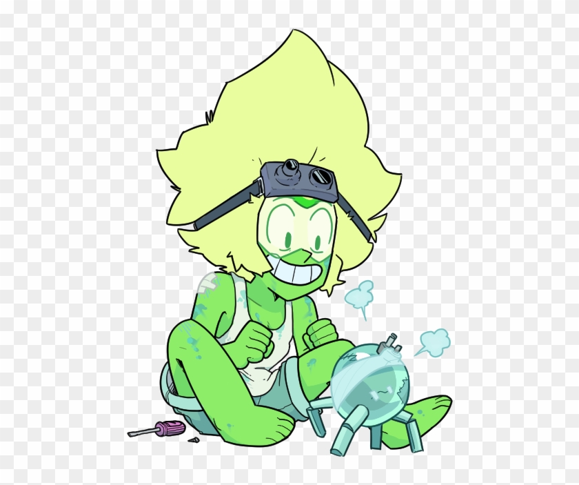 Green Fictional Character Cartoon Clip Art Leaf Organism - Steven Universe Peridot Memes - Png Download