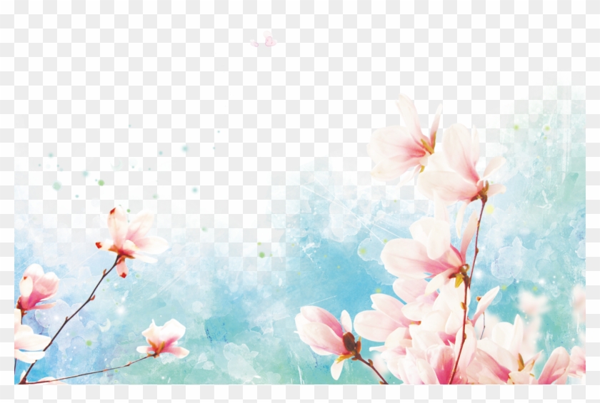 Pink Watercolor Flower Border Pngpng - Backgrounds Rosa Flores Clipart #1584473