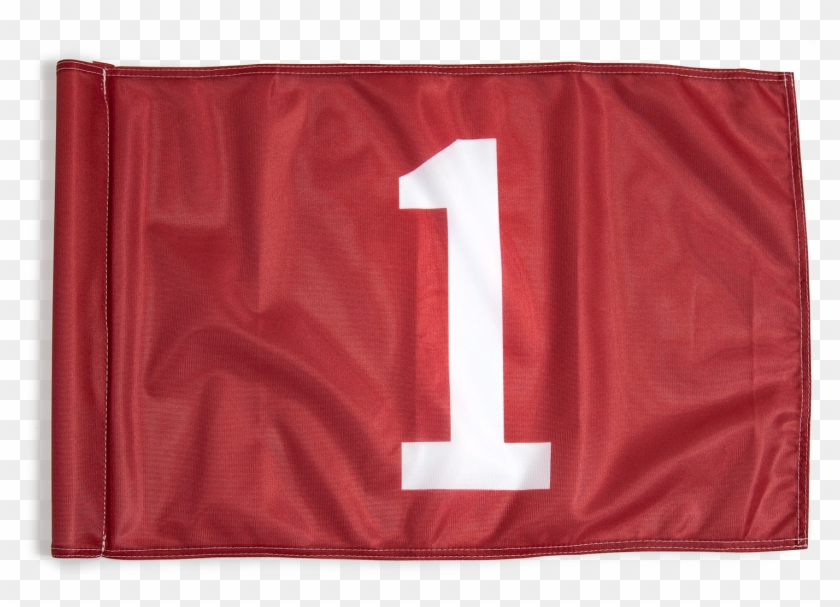 White On Red Background Golf Flag - Leather Clipart