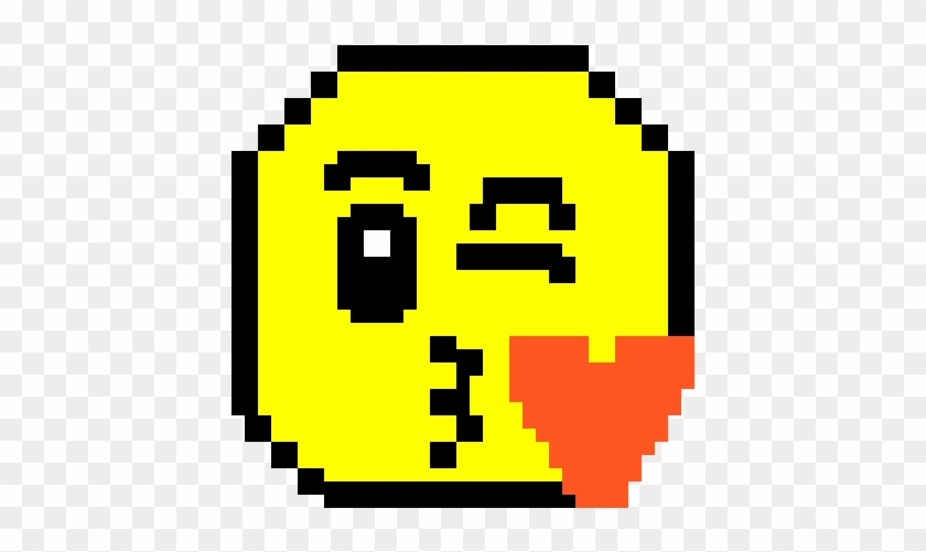 Kiss Emoji - Pixel Art Cute Ghost Clipart