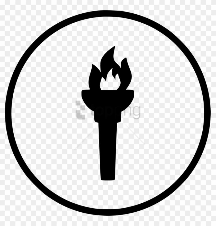 Free Png Black Olympic Fire Png Image With Transparent - Torch Fire Icon Png Clipart #1585498