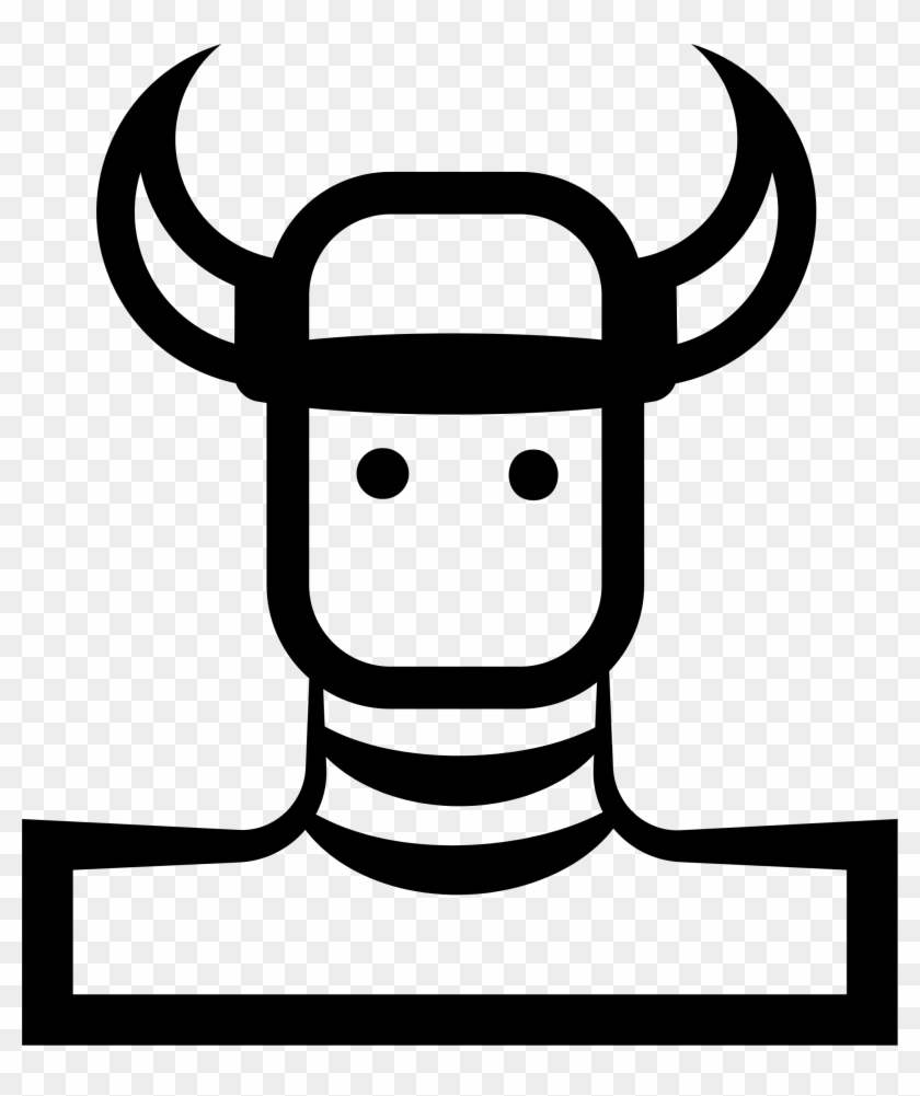 Big Image - Viking Head Cartoon Black White Clipart #1585762