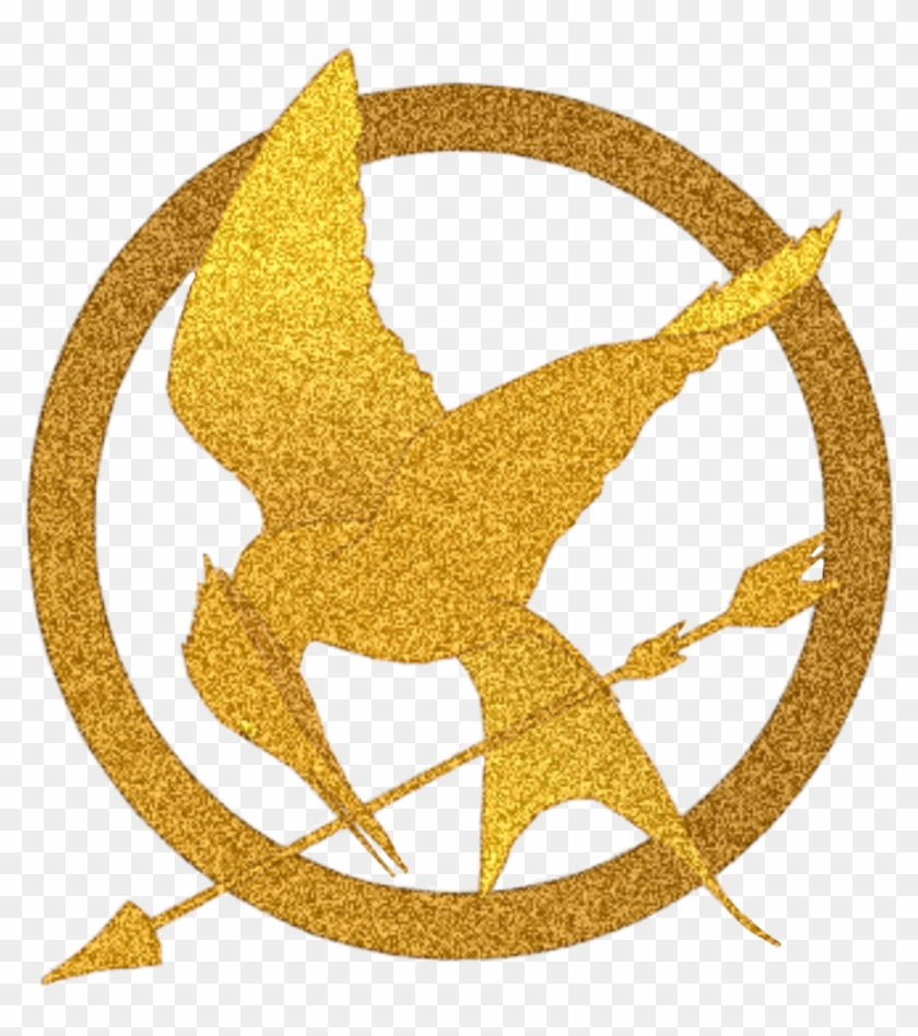 #bird #mockingjay #glitter #fire #gold #pin #hunger - Hunger Games Mockingjay Svg Clipart