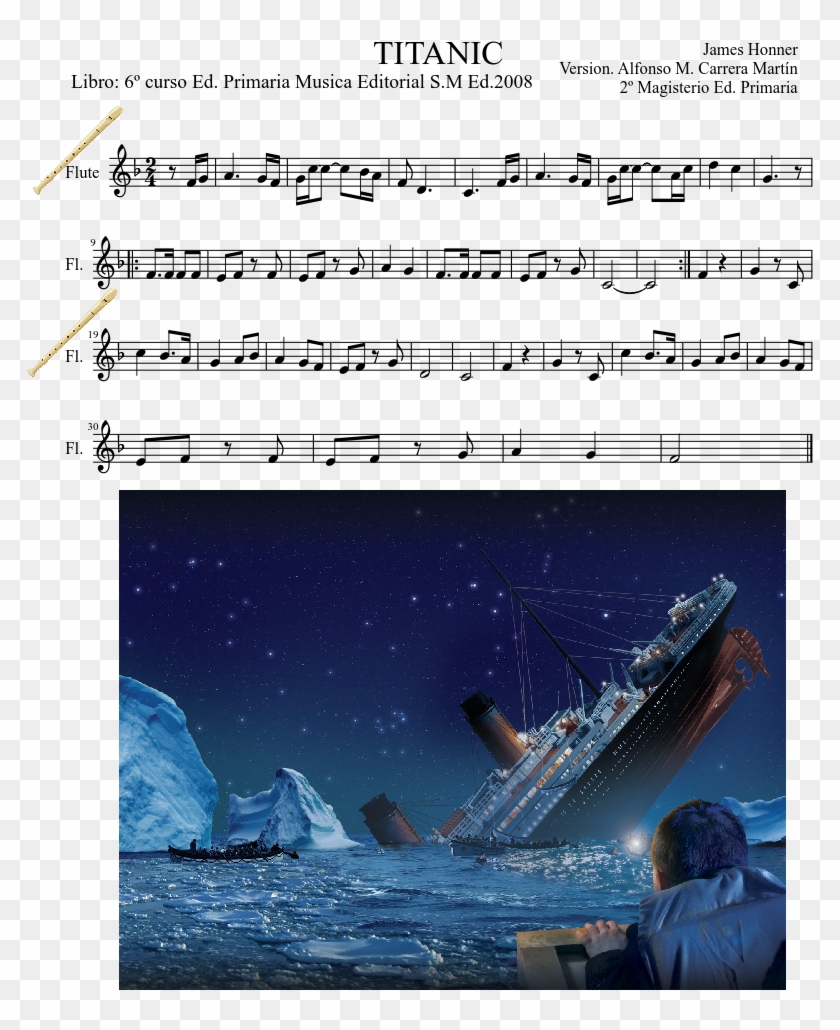 Titanic Sheet Music Composed By James Honner Version Clipart